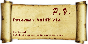 Paterman Valéria névjegykártya